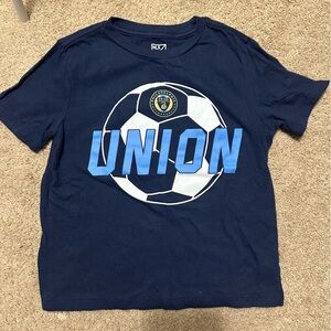 Kids Navy Blue Soccer Graphic T-Shirt